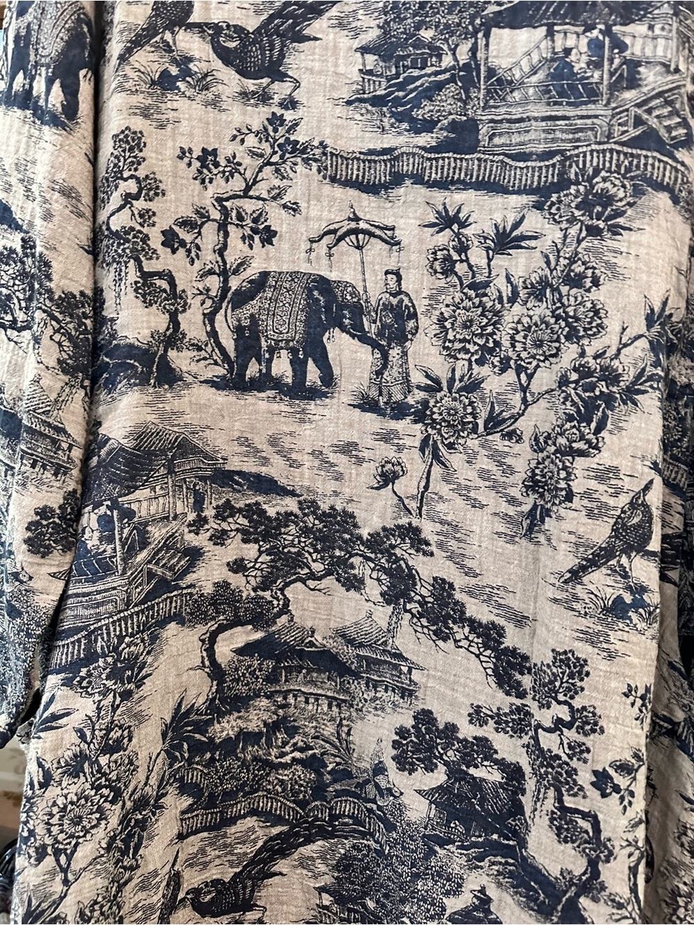 Buykud Chinese Patterned Toile Dress in Navy Sz 3XL - Picture 10 of 12